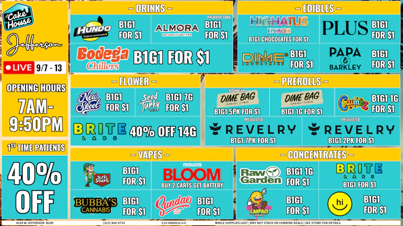 ILLA Canna TCH Jefferson weekly deals!
