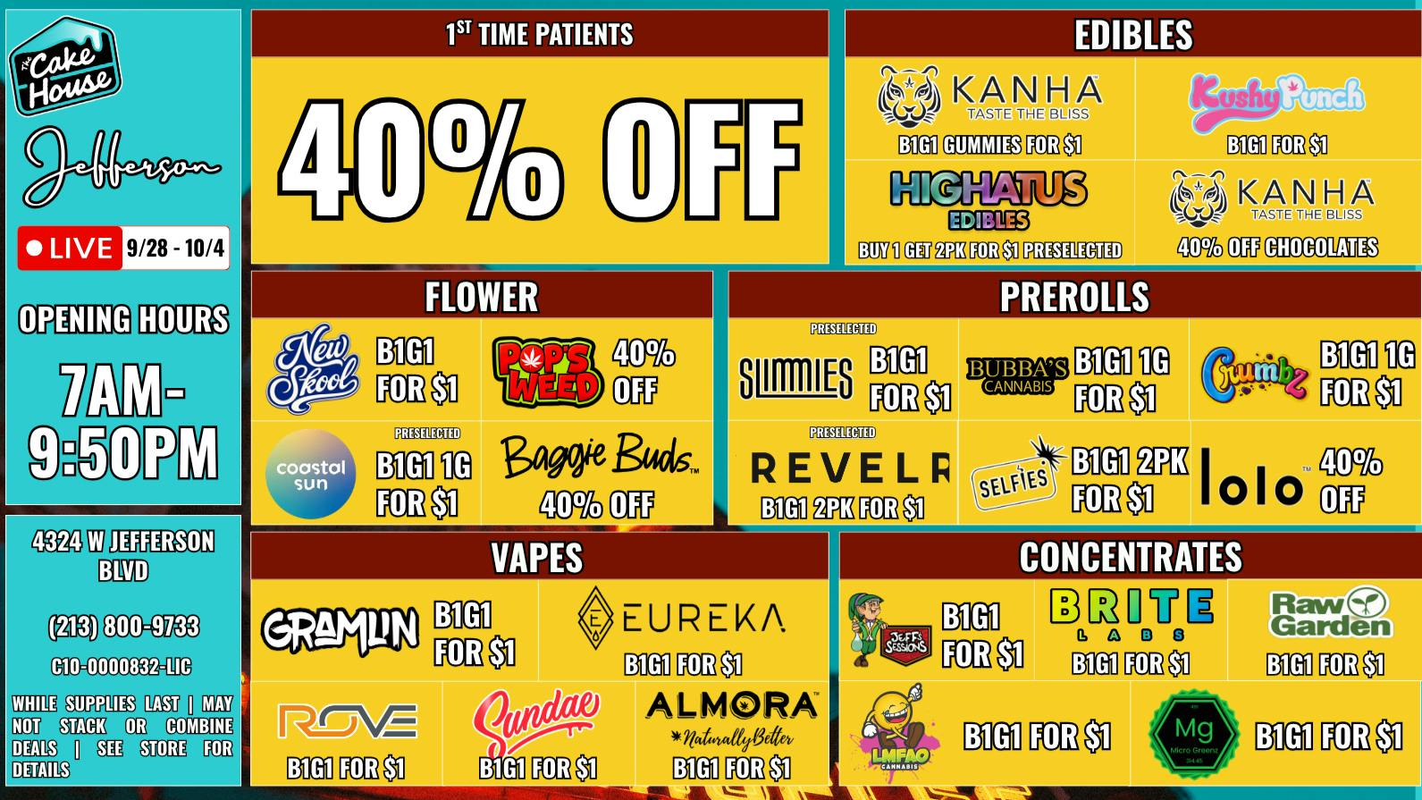 ILLA Canna TCH Jefferson weekly deals!
