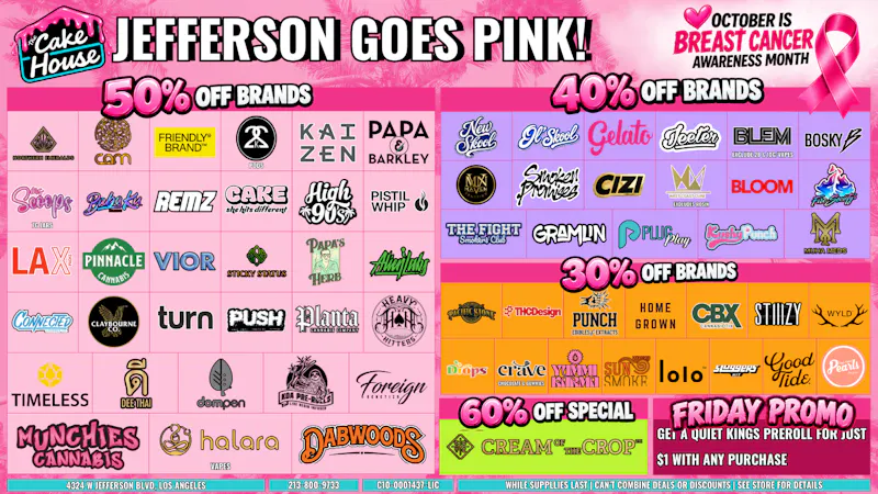 ILLA Canna The Cake House Jefferson Monthly Deals!