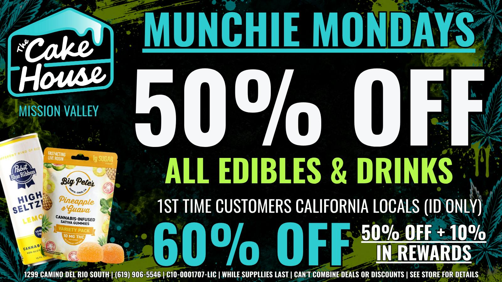 The Cake House - Mission Valley (Now Open) MONDAY EDIBLES & DRINKS DEAL | 50% OFF