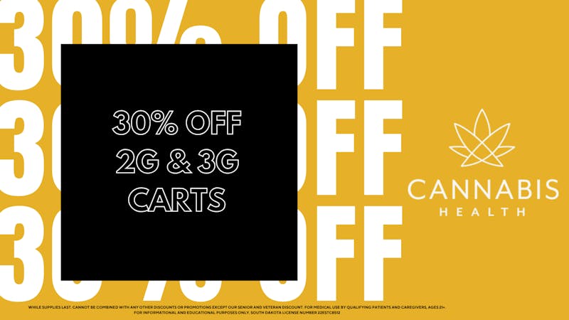 Cannabis Health 30% OFF 2g & 3g Vapes