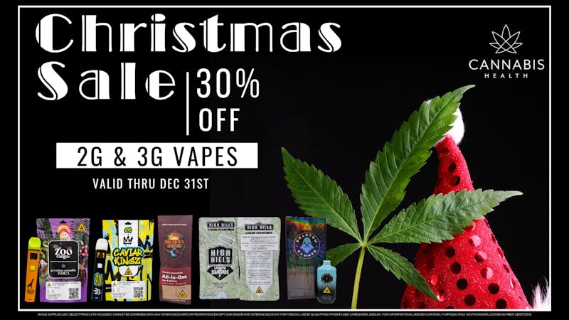 Cannabis Health 30% OFF 2g & 3g Vapes