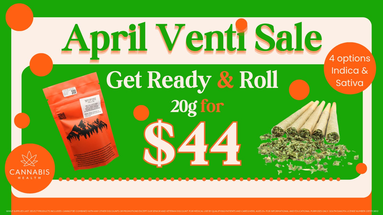 Cannabis Health $44 Venti Grind 20g Flower