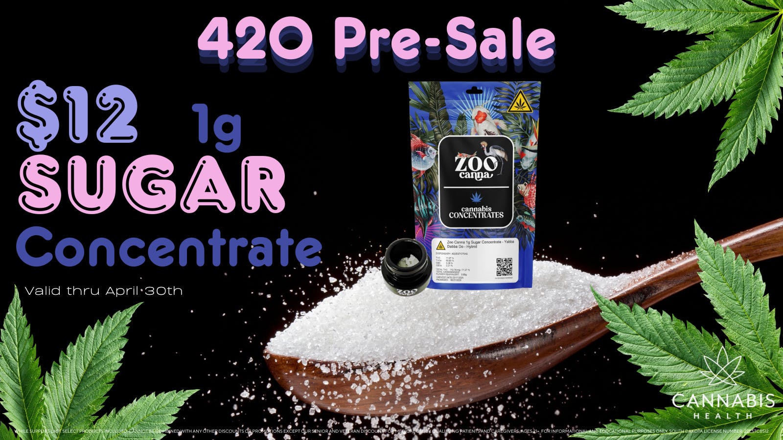 Cannabis Health $12 SUGAR CONCENTRATES