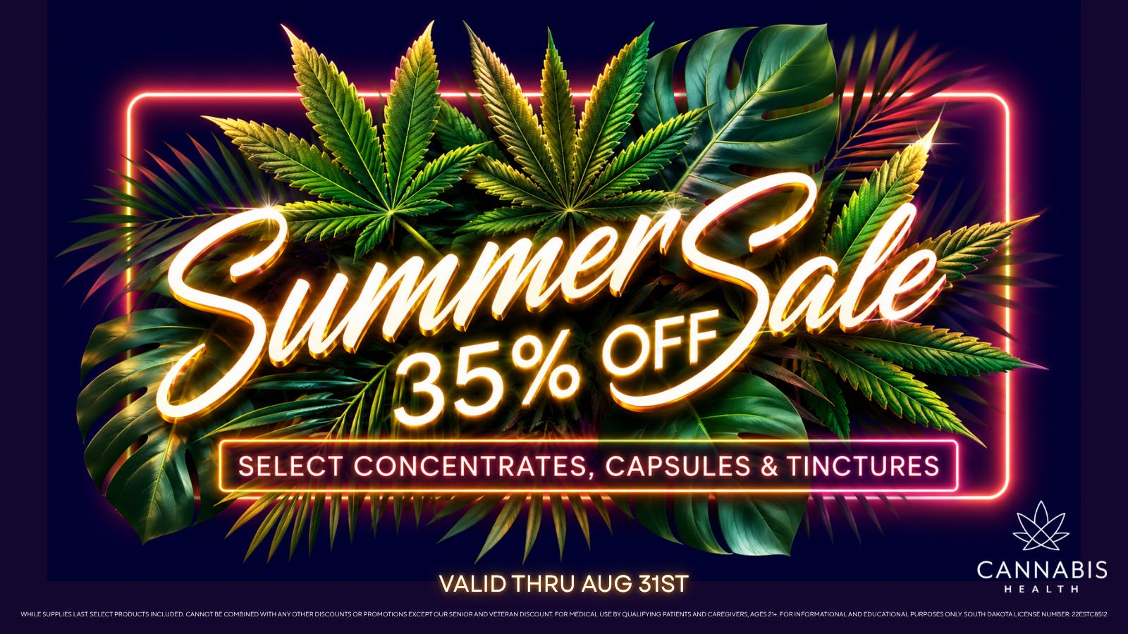 Cannabis Health 35% OFF Select Concentrates, Capsules, & Tinctures