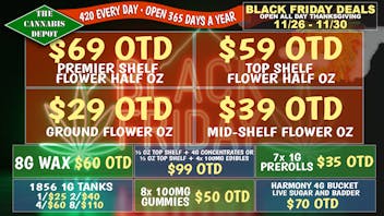 The Cannabis Depot Boulder 🔥 Black Friday Deals are HERE! $29 Ground OZ OTD