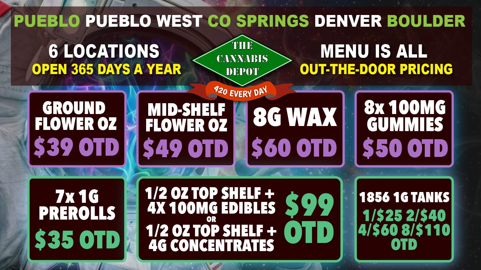 The Cannabis Depot - Denver 🌿 $49 Mid-Shelf OZ OTD | $39 Ground OZ OTD 💨