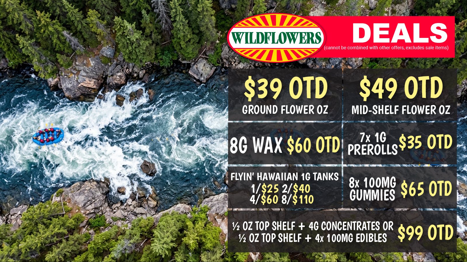 Wildflowers Dispensary ☀️ $49 Mid-Shelf OZ OTD, 8x Gummies $65 OTD 🌿