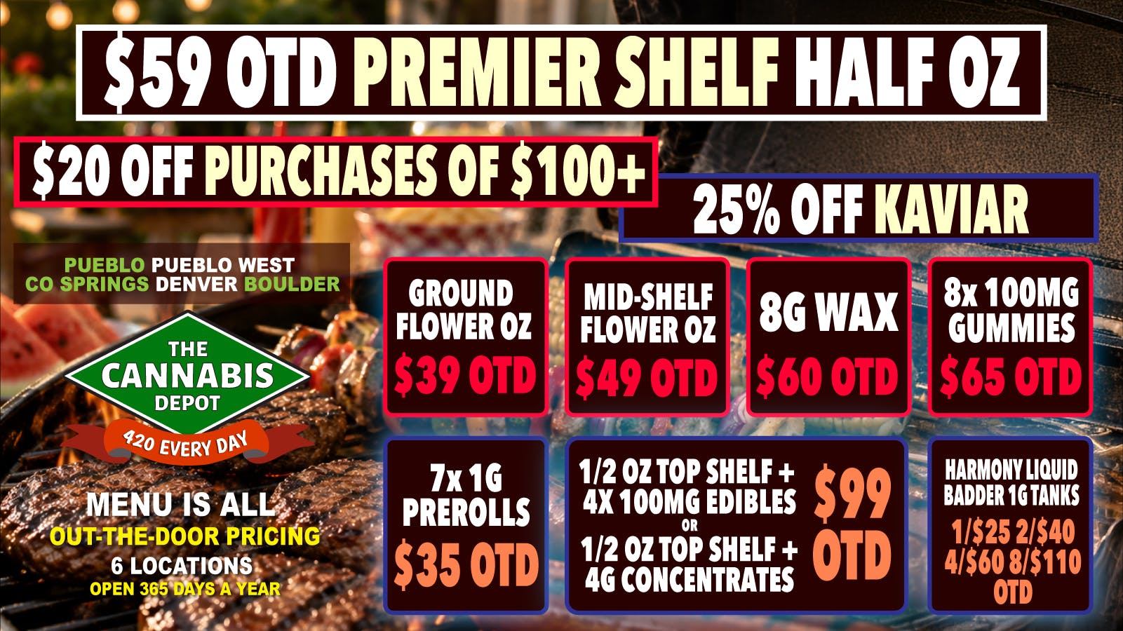 The Cannabis Depot - Denver 🇺🇸 $59 Premier Shelf Half OZ 💥 25% Off Kaviar