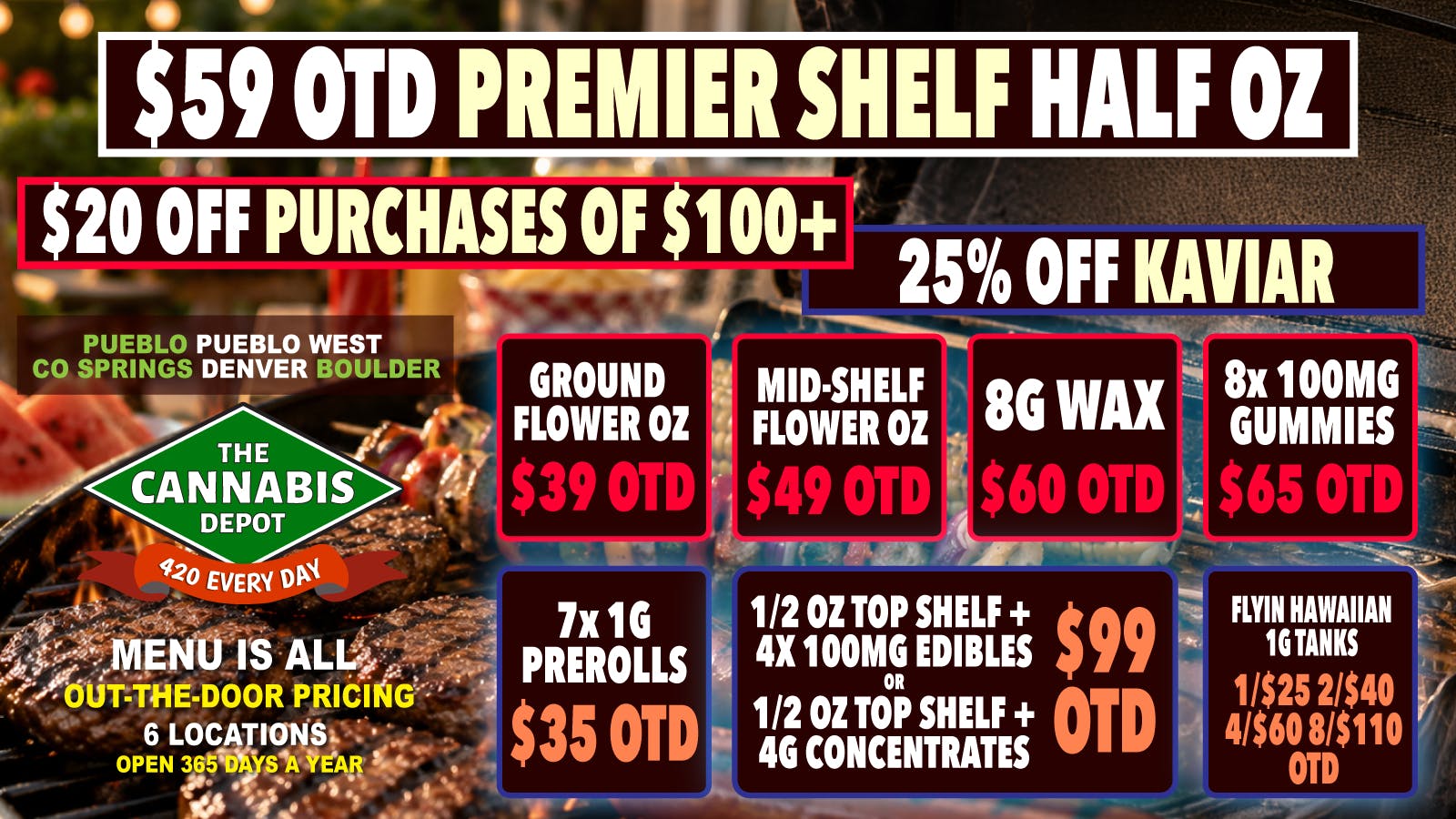 The Cannabis Depot - S Tejon 🇺🇸 $59 Premier Shelf Half OZ 💥 25% Off Kaviar