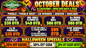 The Cannabis Depot Boulder 🎃 $49 Mid-Shelf OZ OTD 👻 20% Off Kaviar