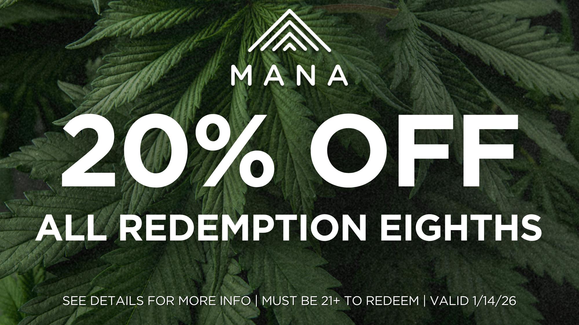 Mana Supply Co. Edgewater 20% off all Redemption Eighths