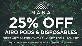 Mana Supply Co. Middle River 25% off Airo Pods & Disposables