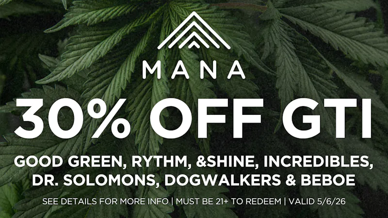 Mana Supply Co. Middle River 30% off Green Thumb Industries