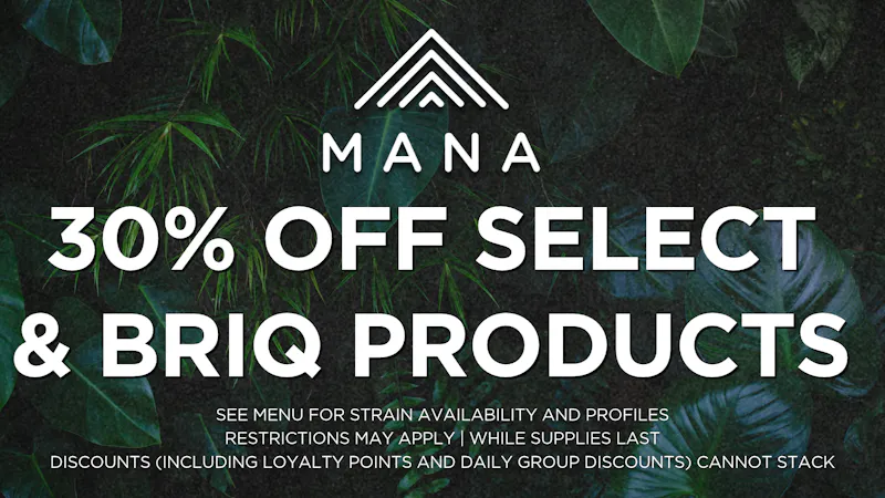 Mana Supply Co. Edgewater 30% off Select Cartridges & Briq Disposables