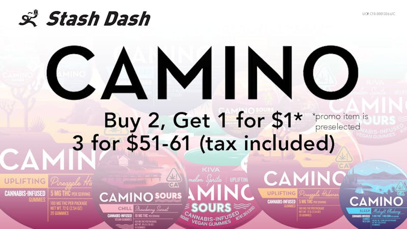 Stash Dash Camino Buy 2, Get 1 for $1*. 3 for $51-61**.