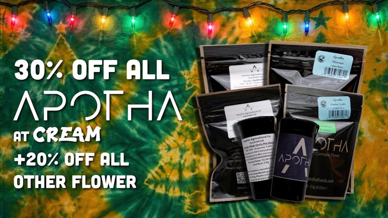Cream Cannabis Company 30% Off All Apotha
