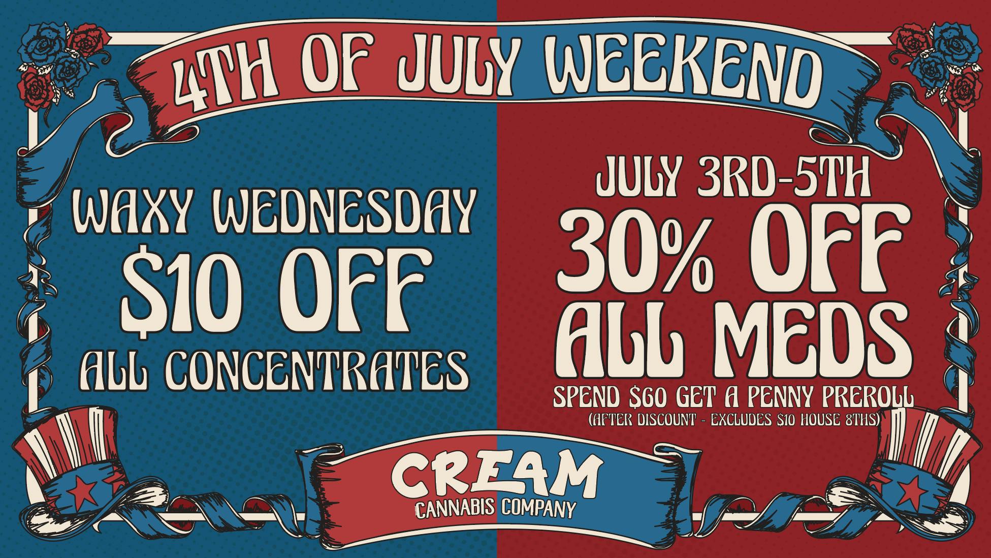 Cream Cannabis Company $10 Off All Concentrates