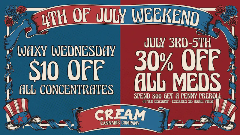 Cream Cannabis Company $10 Off All Concentrates