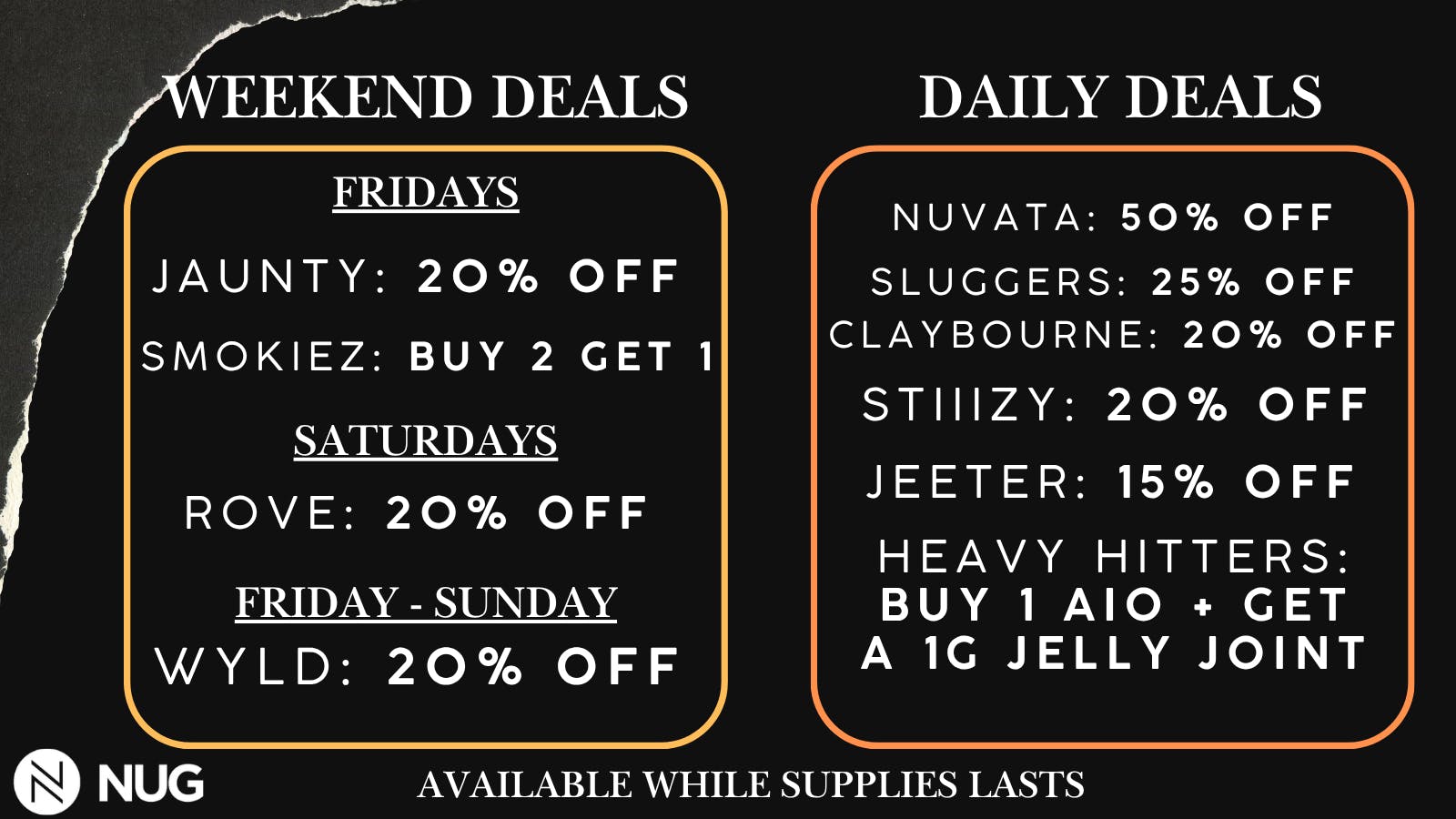 NUG Yonkers 💥 WEEKEND DEALS 💥
