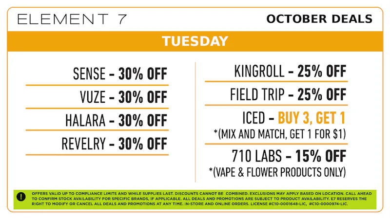 Element 7 - Monterey E7 x NUG 👻 Tuesday Deals!