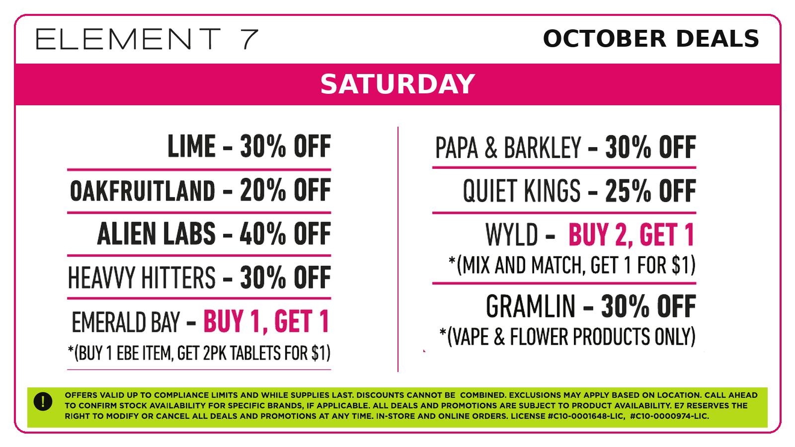 Element 7 - Monterey E7 x NUG 👻 Saturday Deals!