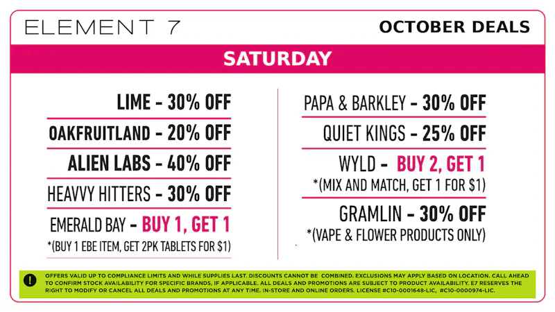 Element 7 - Monterey E7 x NUG 👻 Saturday Deals!