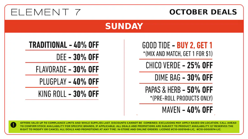 Element 7 - Monterey E7 x NUG 👻 Sunday Deals!