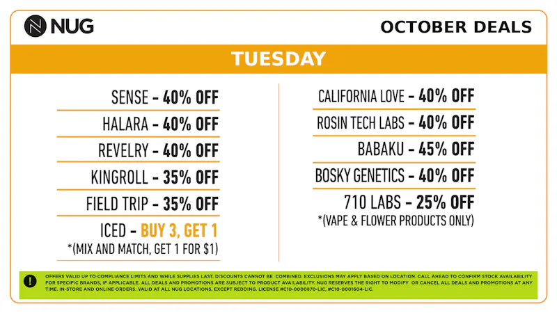 NUG - Santa Rosa NUG 💀 Tuesday Deals!!