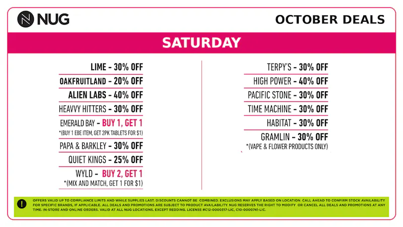 California Collective Care NUG 💀 Saturday Deals!