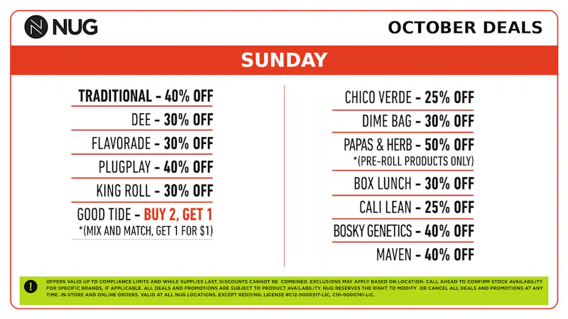 California Collective Care NUG 💀 Sunday Deals!