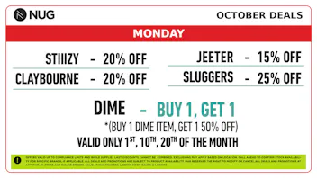 NUG Yonkers NUG 🕷️🕸️ Monday Deals!