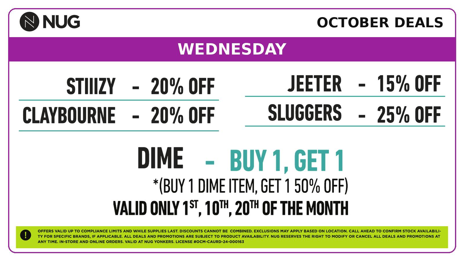 NUG Yonkers NUG 🕷️🕸️ Wednesday Deals!
