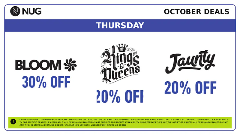 NUG Yonkers NUG 🕷️🕸️ Thursday Deals!