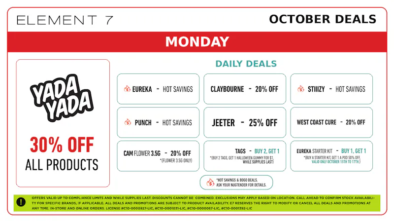 Element 7 Powered by NUG - San Francisco E7 x NUG 👻 Monday Deals!!
