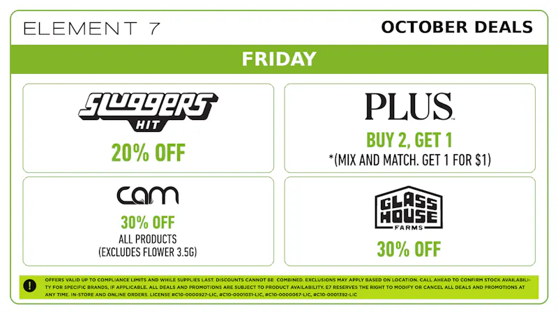 Element 7 Powered by NUG - Cathedral City E7 x NUG 👻 Friday Deals!!