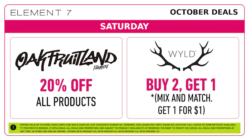 Element 7 Powered by NUG - Cathedral City E7 x NUG 👻 Saturday Deals!!