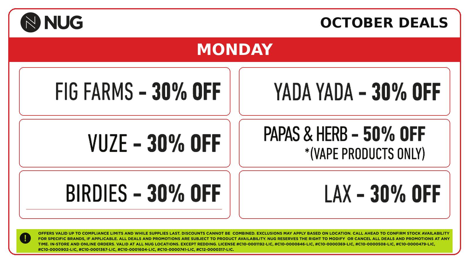 NUG El Cerrito NUG 🍁 Monday Deals!