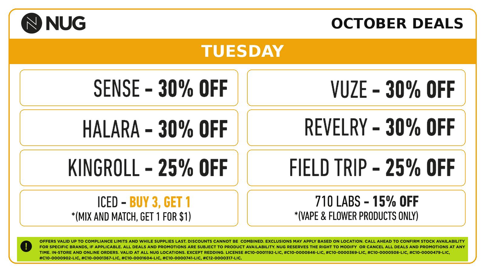 NUG El Cerrito NUG 🍁 Tuesday Deals!