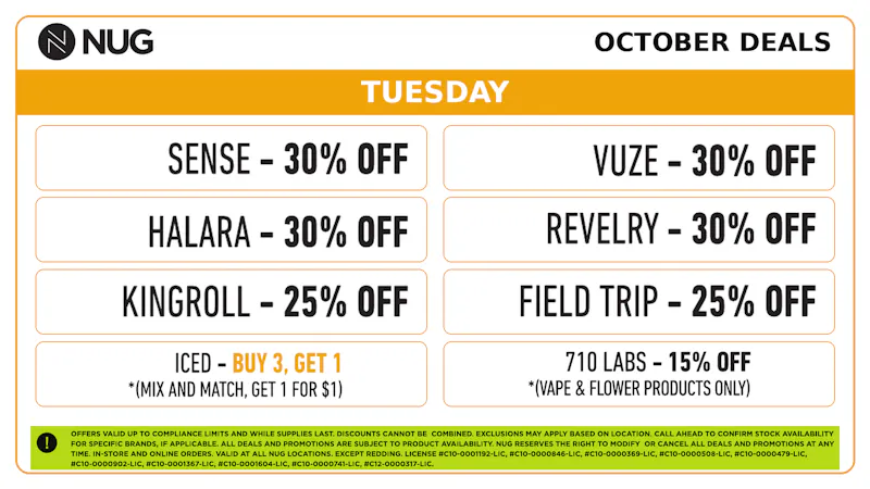 NUG El Cerrito NUG 🍁 Tuesday Deals!