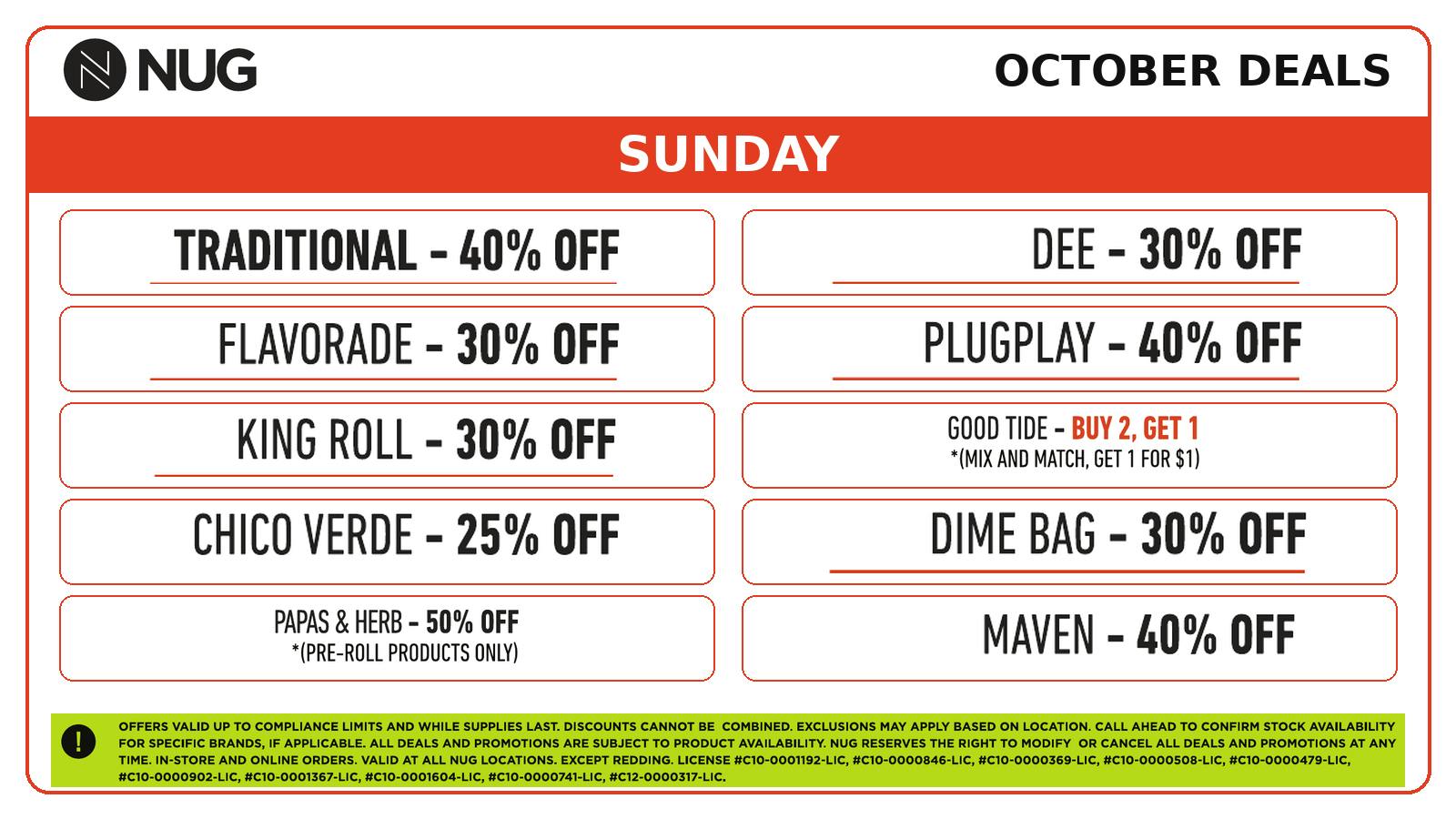 NUG El Cerrito NUG 🍁 Sunday Deals!