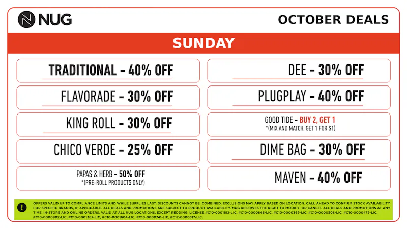 NUG El Cerrito NUG 🍁 Sunday Deals!