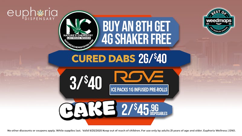 Euphoria Wellness - Marijuana Dispensary Buy Natures Chem 8th Get 4g Shaker Free!