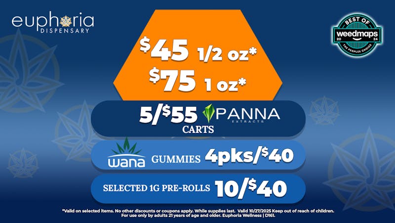 Euphoria Wellness - Marijuana Dispensary 5/$55 Panna Carts | 10/$40 Selected 1g Pre-Rolls