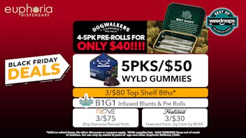 Euphoria Wellness - Marijuana Dispensary 3/$80 Top Shelf 8ths | 5pks/$50 Wyld Gummies