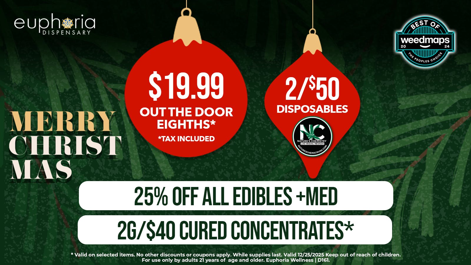 Euphoria Wellness - Marijuana Dispensary Merry Christmas! We're OPEN - We Deliver!