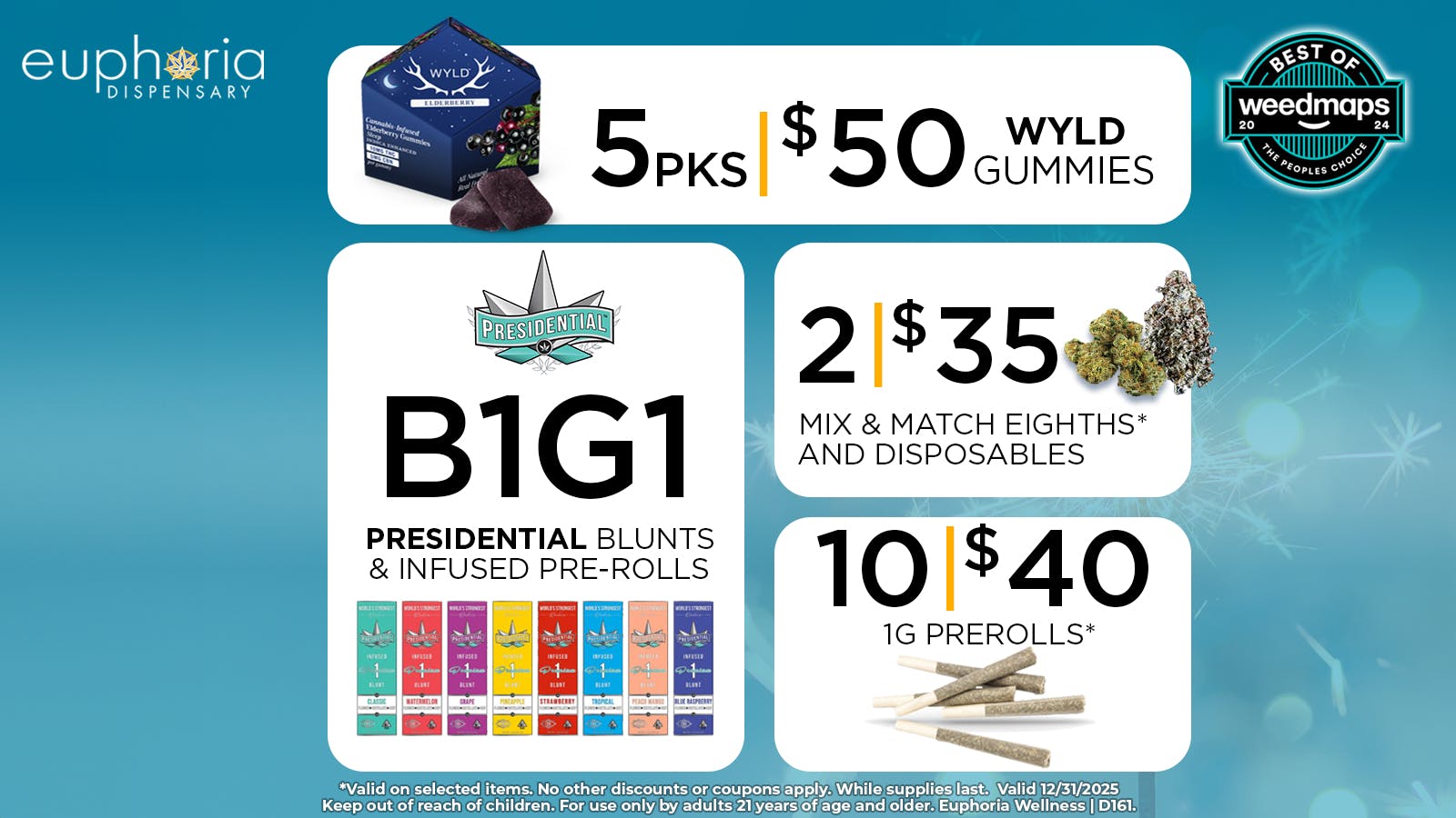 Euphoria Wellness - Marijuana Dispensary Happy New Year! 5pks/$50 Wyld Gummies