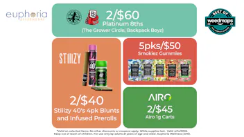 Euphoria Wellness - Marijuana Dispensary 2/$60 Platinum 8ths | 2/$40 Stiiizy 40s 4pk