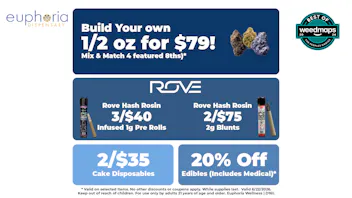 Euphoria Wellness - Marijuana Dispensary 4/$79 Mix & Match 8ths | 2/$35 Cake Disposables
