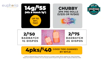 Euphoria Wellness - Marijuana Dispensary 14g/$55 Mix & Match 7g | 4pks/$40 Good Tide Gummy